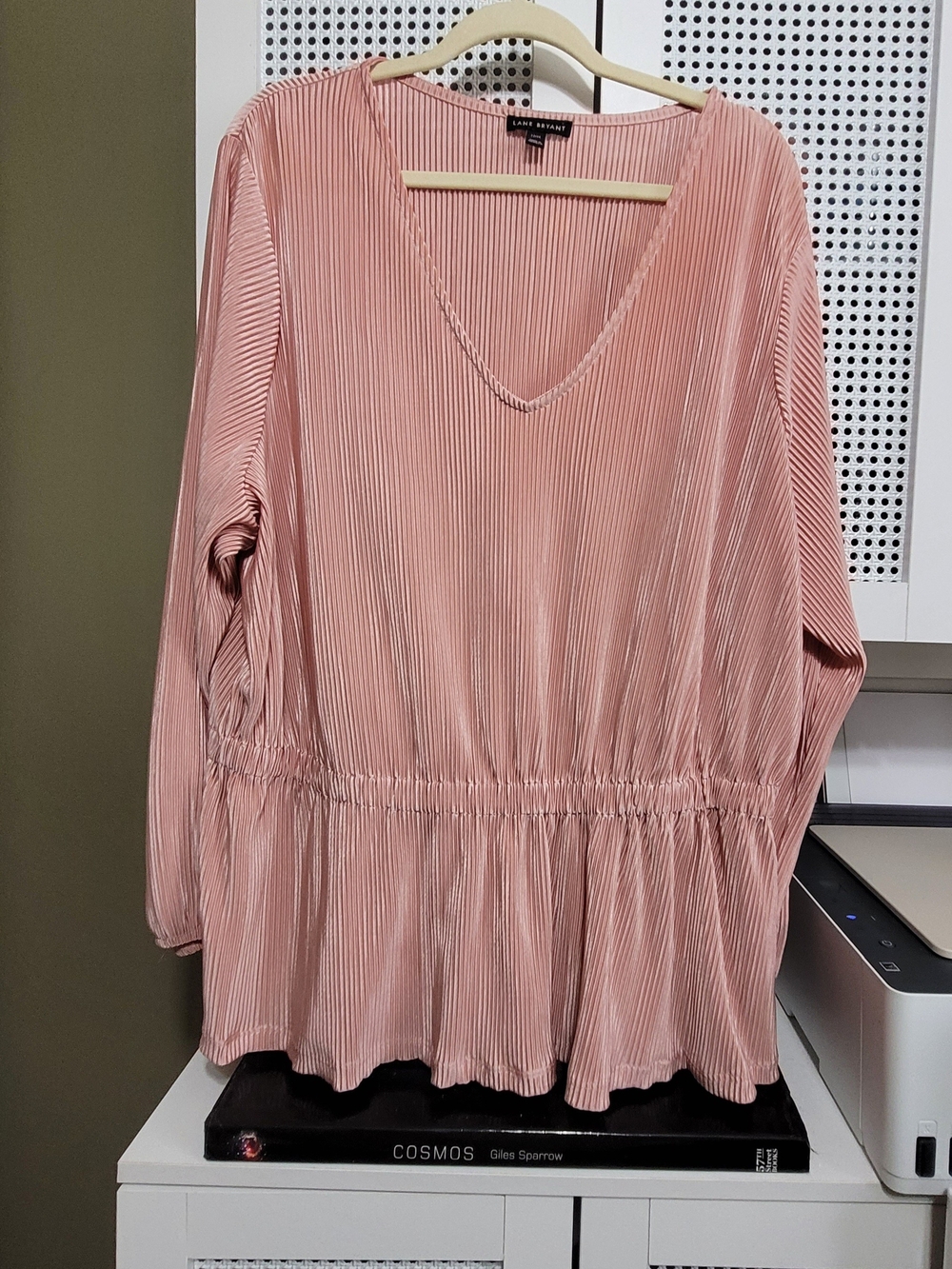 Lane Bryant Blush Pink Pleated V-Neck Tunic